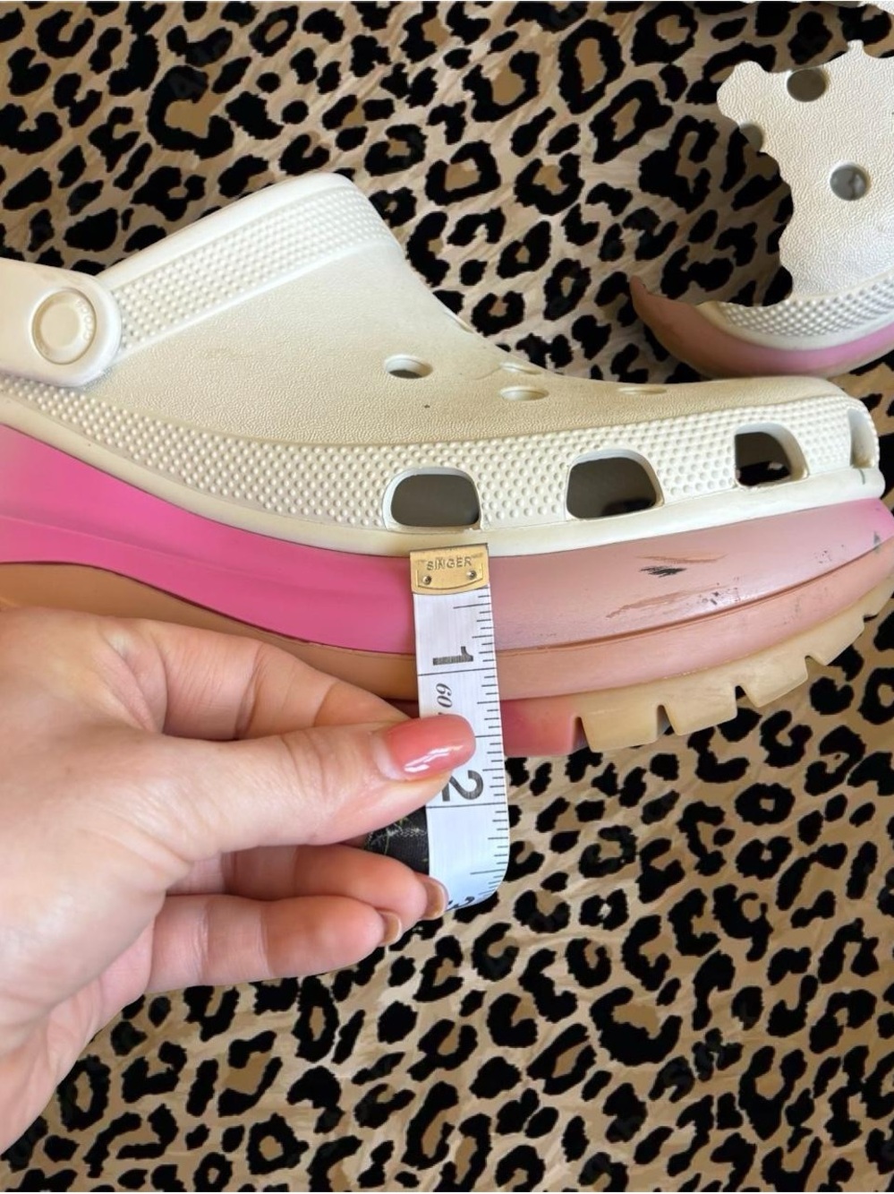 CROCS platform Clog with Pink Ombre Sole - White/Pink - Picture 6 of 7